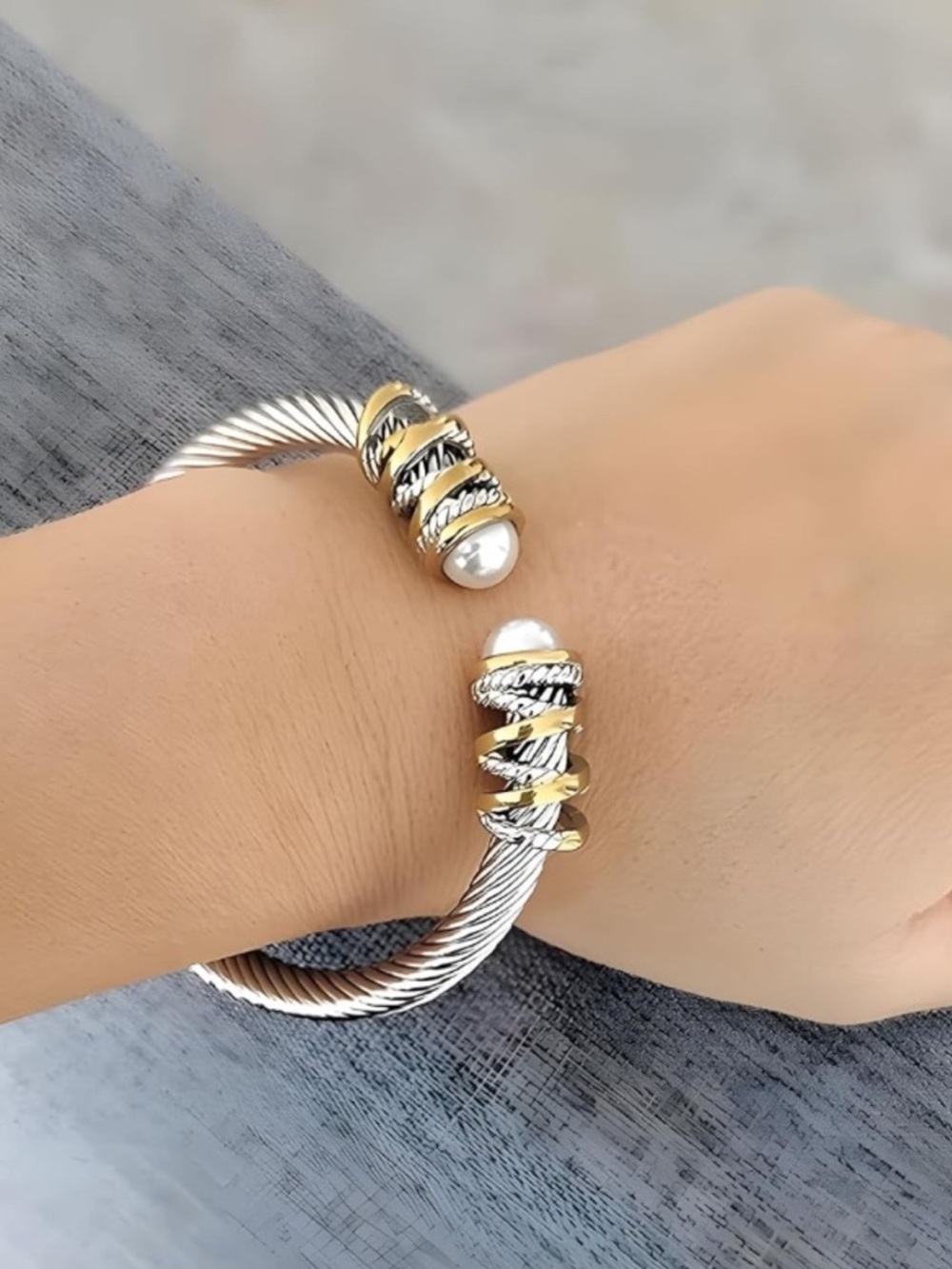Monaco Cable Cuff Crystal Bracelet